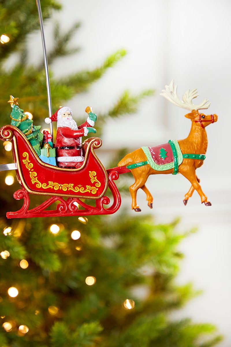 Animated Santa Sleigh Tree Topper