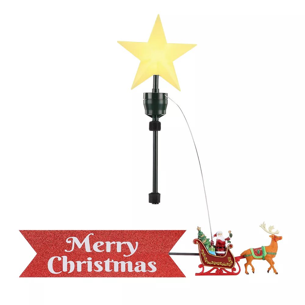 Animated Santa Sleigh Tree Topper