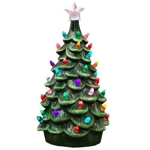 Light-Up Ceramic Tabletop Christmas Tree
