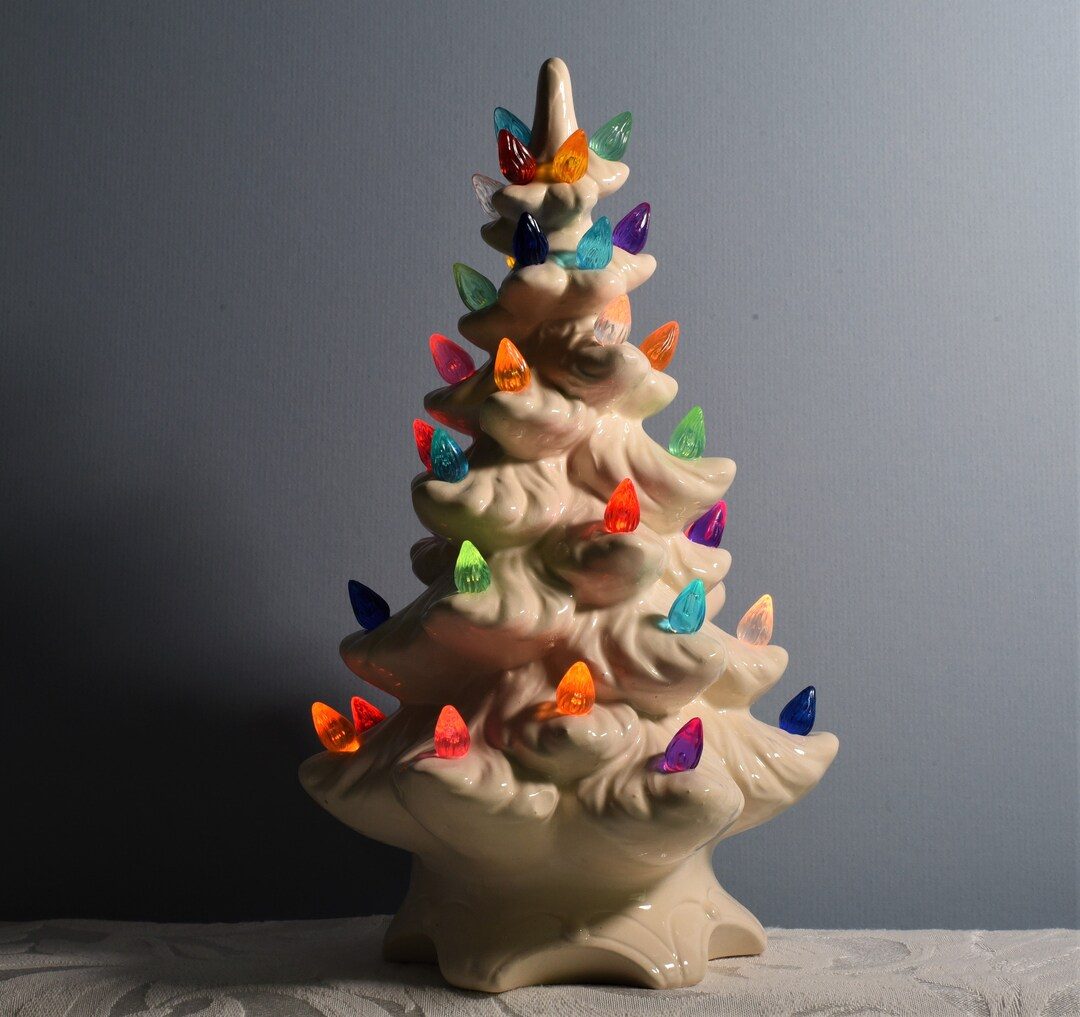 Light-Up Ceramic Tabletop Christmas Tree