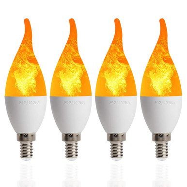 Flicker Flame Light Bulbs — LED Flame Effect, 2-Pack