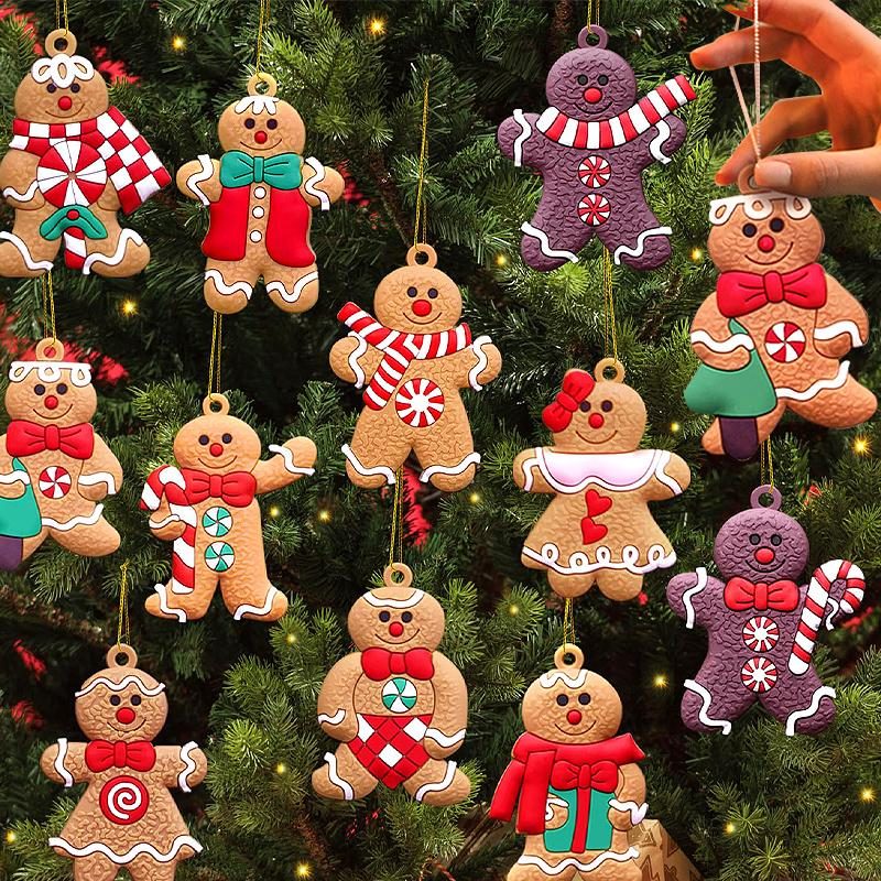 Gingerbread Man Ornaments — Set of 6