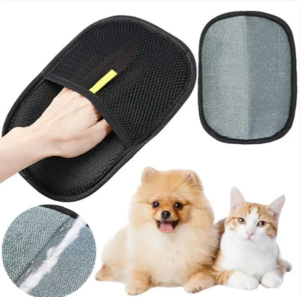 Pet Hair Remover Gloves 3-Pack — Deshedding Grooming Mitt for Dogs & Cats
