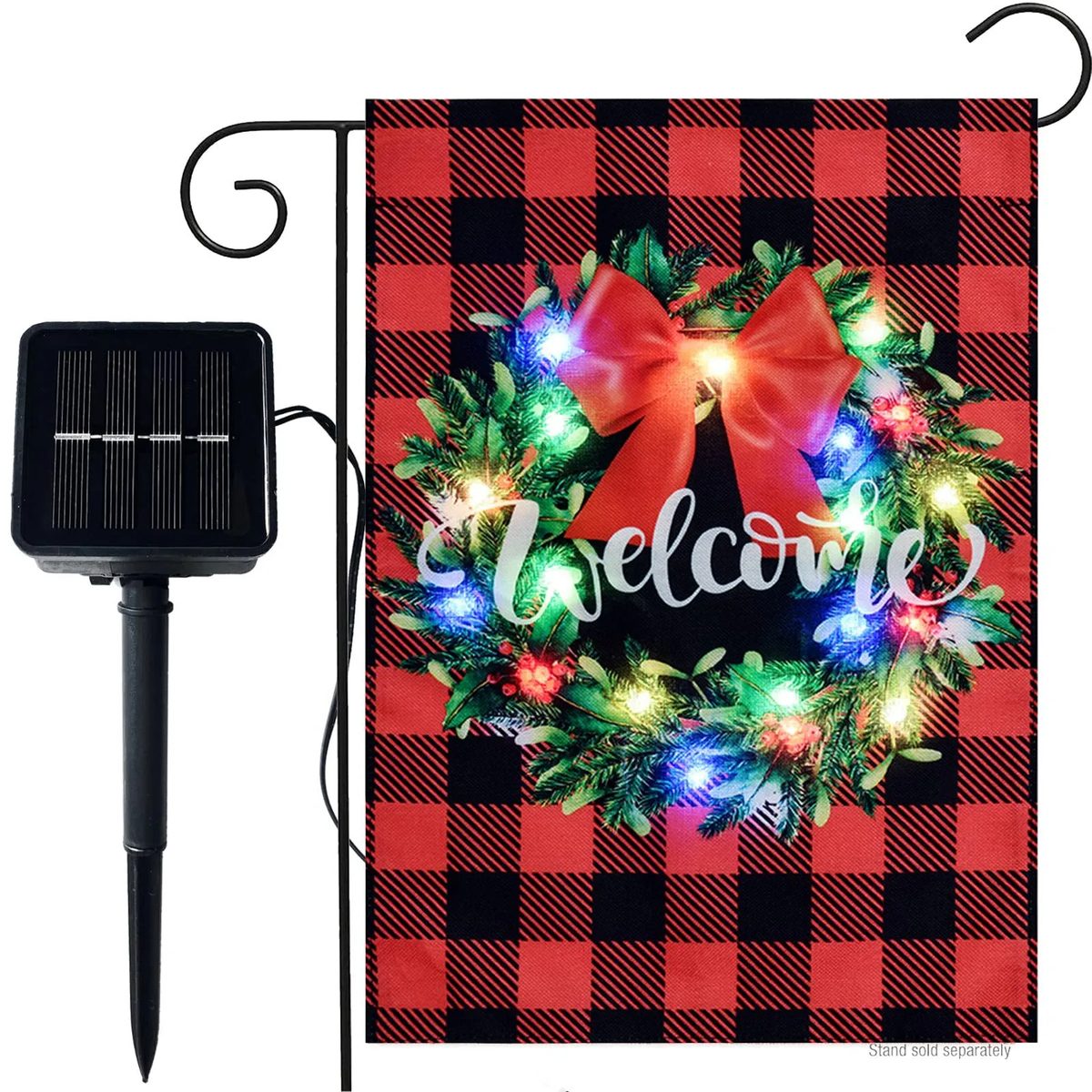 Lighted Christmas Garden Flag — Solar LED