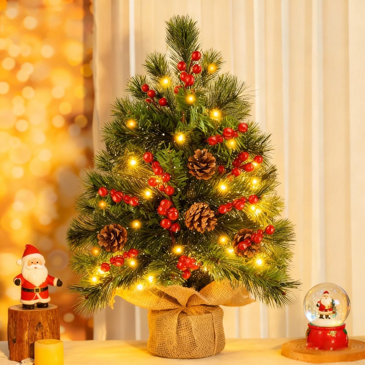 Mini Tabletop Christmas Tree Kit (Pre-Lit)