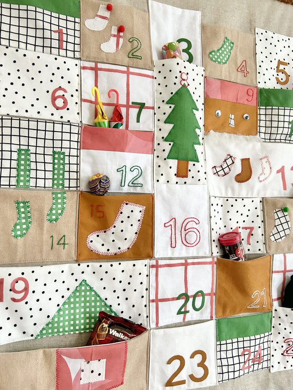 Reusable Fabric Advent Calendar with Pockets