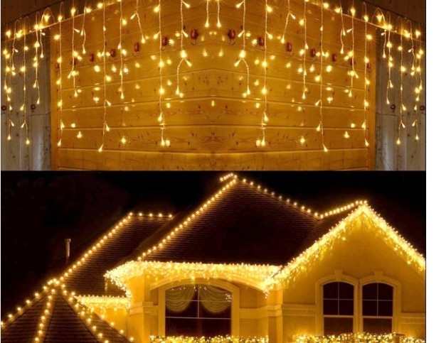 Snowflake String Lights 13ft — 192 LED, 8 Modes, Christmas Window & Tree Decor