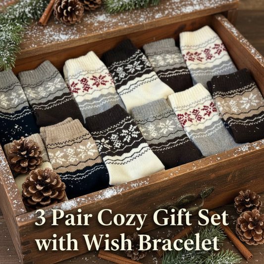 Women's Wool Socks Gift Set — 3 Pairs