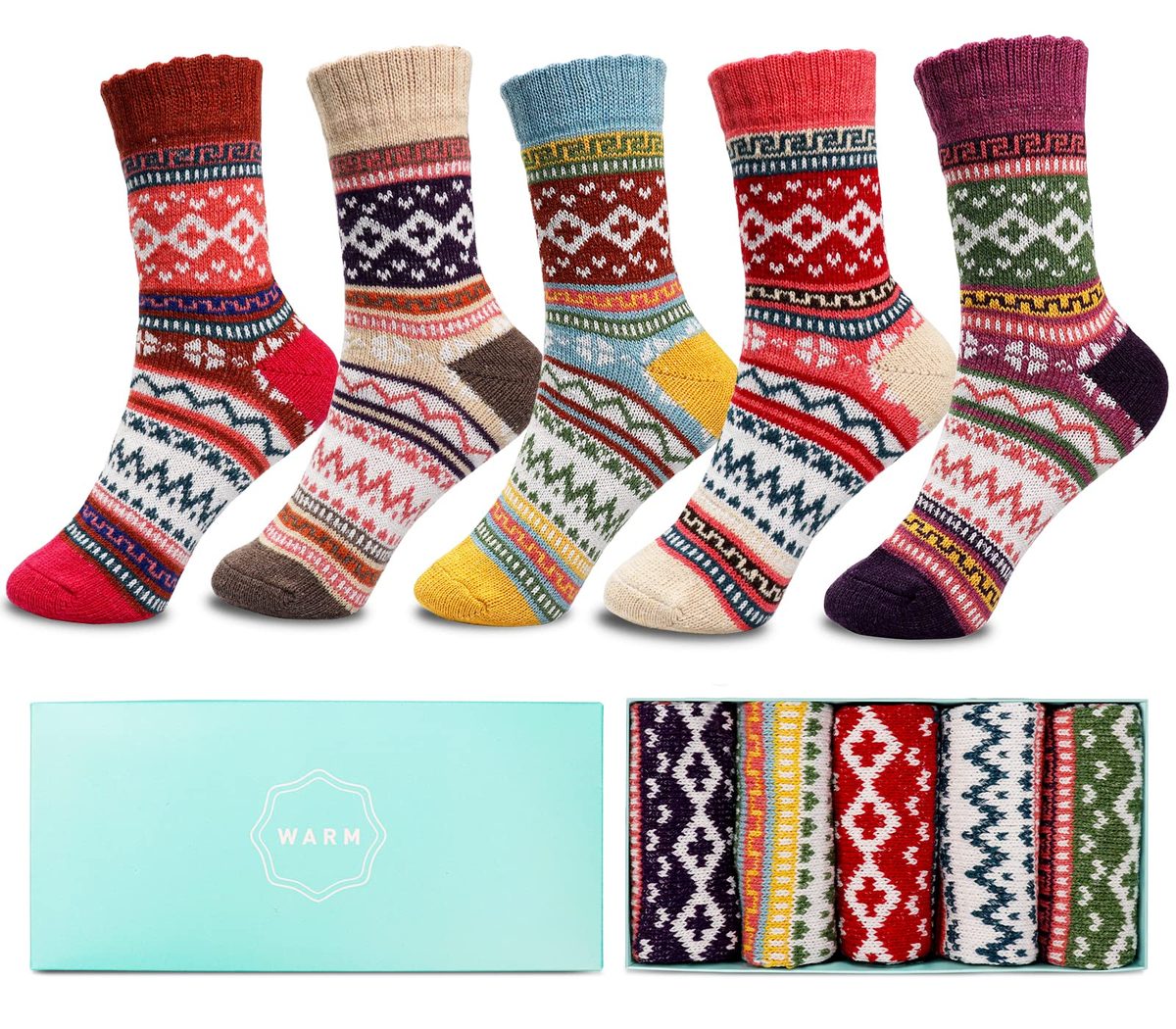 Women's Wool Socks Gift Set — 3 Pairs